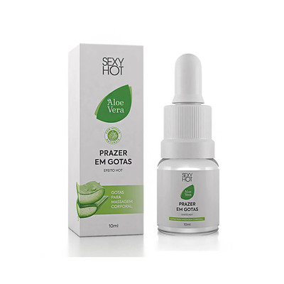 Gel Excitante Unissex Prazer em Gotas com Efeito Hot - Sexy Hot Aloe Vera - 10 ml