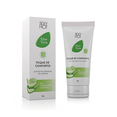 Foto 1 do produto Sexy Hot Aloe Vera - Gel Lubrificante Anal Toque de Conforto com Óleo Essencial de Laranja - 15 Gramas