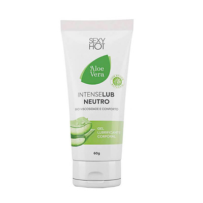 Gel Lubrificante Anal Intense Lub com Bio Viscosidade Neutro - Sexy Hot Aloe Vera - 60 Gramas