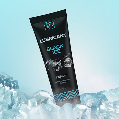 Gel para Massagem Corporal Beijável com Sensação de Refrescância - Sexy Hot Lubricant Black Ice | 60g