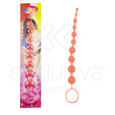 Foto 1 do produto Sexy Import - Bolinha Tailandesa Anal com 10 Esferas Gradativas Flexíveis em Jelly | Cor: Salmão
