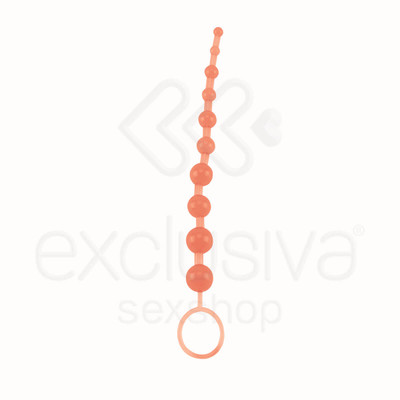 Foto 2 do produto Sexy Import - Bolinha Tailandesa Anal com 10 Esferas Gradativas Flexíveis em Jelly | Cor: Salmão