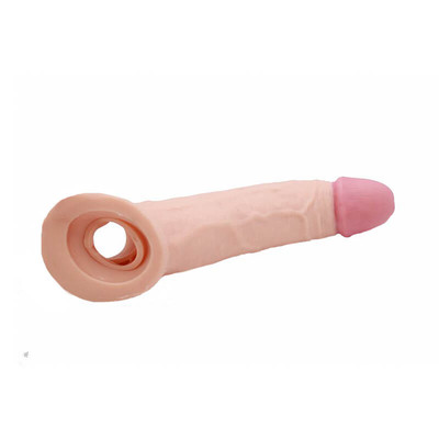 Sexy Import - Capa Peniana Extensora com Preenchimento na Ponta e Anel para Escroto - 21,5 x 4 cm
