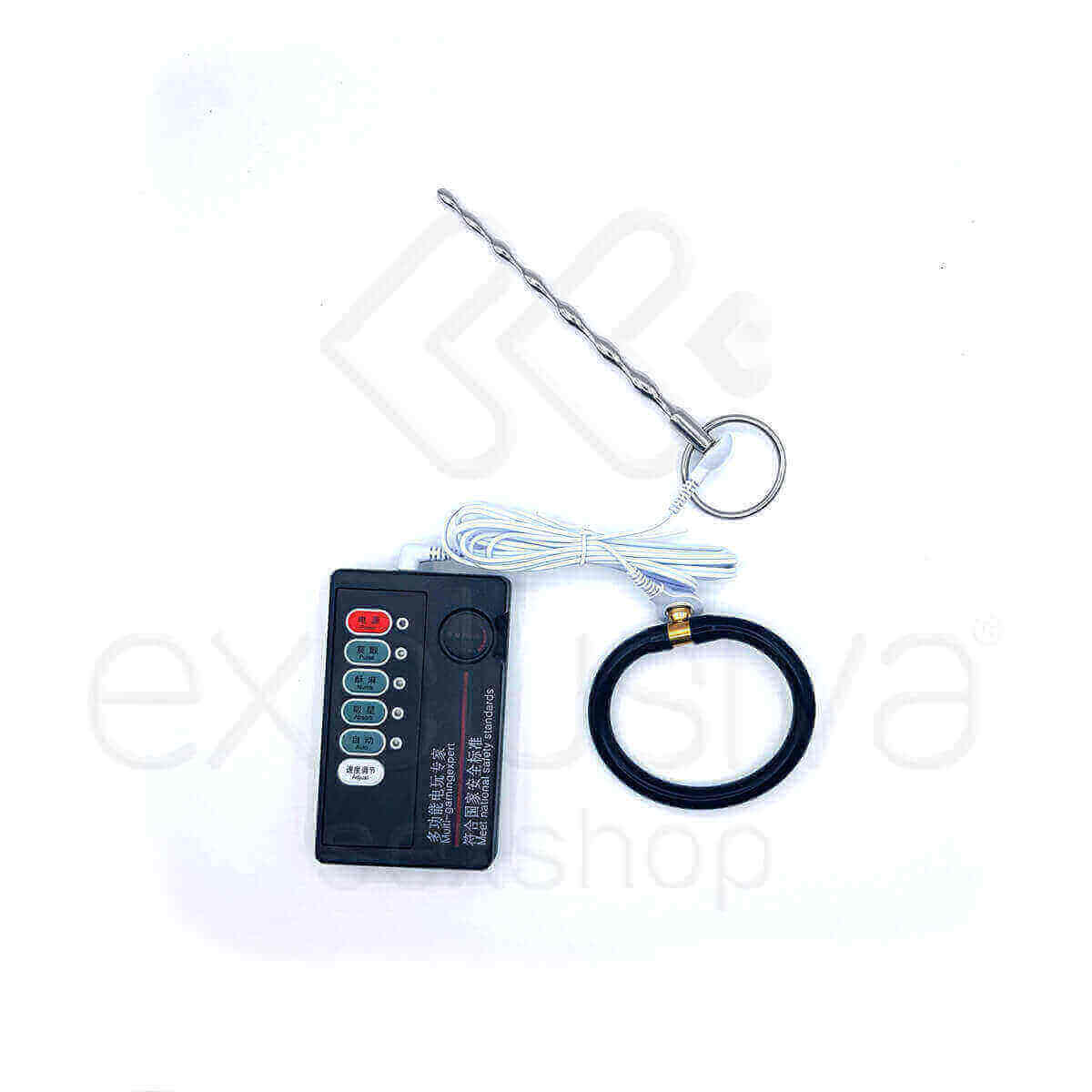 Sexy import - Kit de Eletro-Choque com Anel Peniano, Penetrador de Uretra Feito em Aço e Controle Remoto - 2