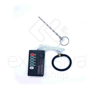 Foto 2 do produto Sexy import - Kit de Eletro-Choque com Anel Peniano, Penetrador de Uretra Feito em Aço e Controle Remoto