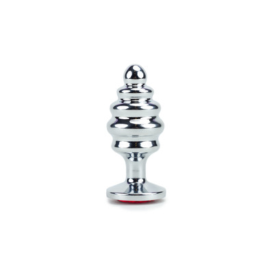 Plug Anal Escalonado Tamanho "G" em Aço com Joia na Base - Sexy Import | 7,5 x 3,8 cm | Disponível em 5 Cores