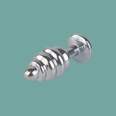 Foto 2 do produto Plug Anal ''P'' Escalonado em Aço com Joia na Base - Sexy Import | 6,5 x 2,9 cm | Disponível em 7 Cores