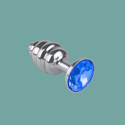 Foto 3 do produto Plug Anal ''P'' Escalonado em Aço com Joia na Base - Sexy Import | 6,5 x 2,9 cm | Disponível em 7 Cores