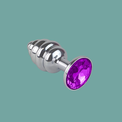 Foto 5 do produto Plug Anal ''P'' Escalonado em Aço com Joia na Base - Sexy Import | 6,5 x 2,9 cm | Disponível em 7 Cores