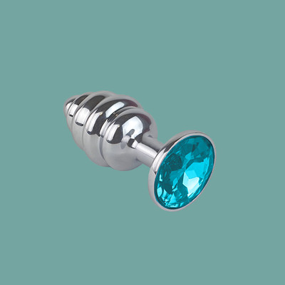 Foto 4 do produto Plug Anal ''P'' Escalonado em Aço com Joia na Base - Sexy Import | 6,5 x 2,9 cm | Disponível em 7 Cores