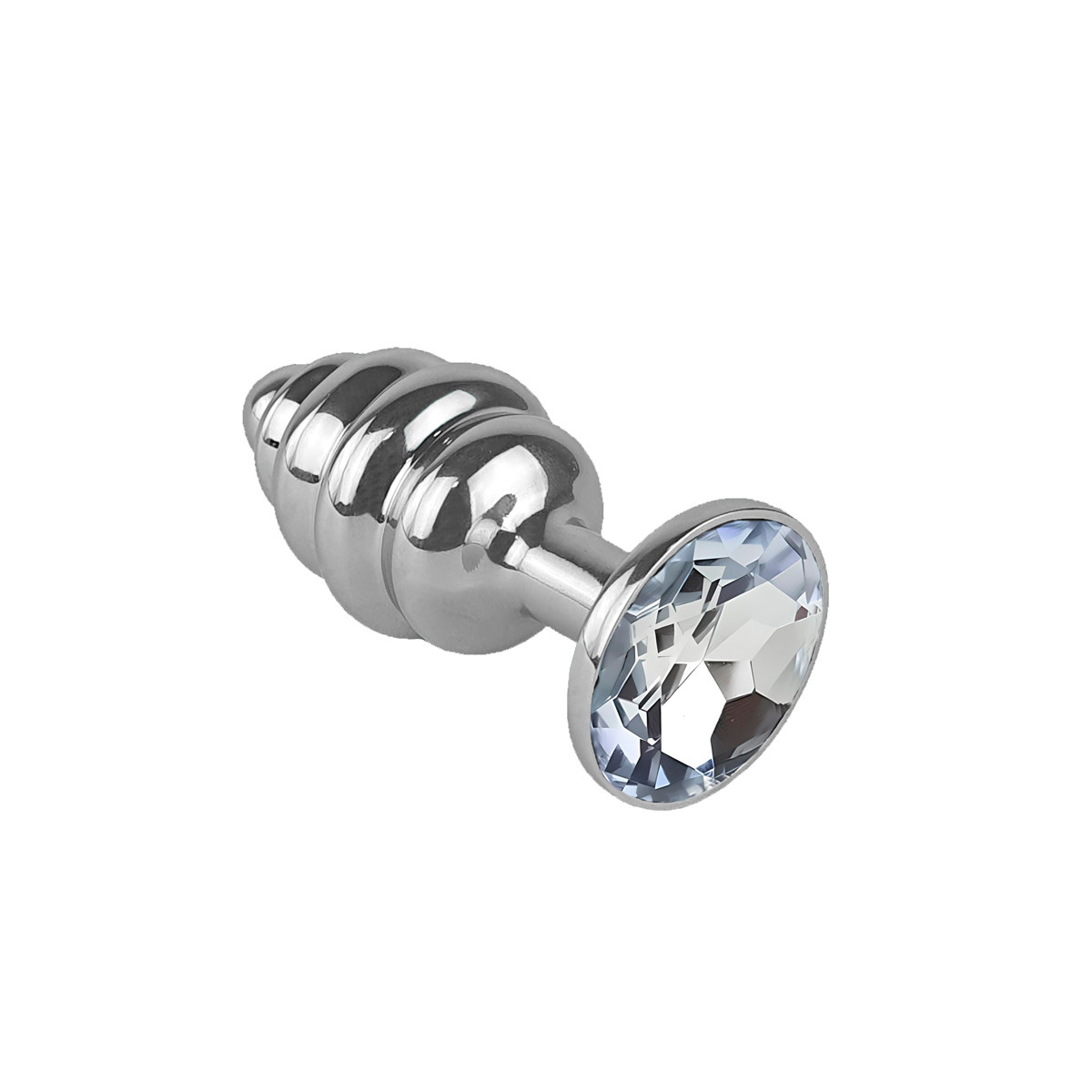 Plug Anal ''P'' Escalonado em Aço com Joia na Base - Sexy Import | 6,5 x 2,9 cm | Disponível em 7 Cores - 7