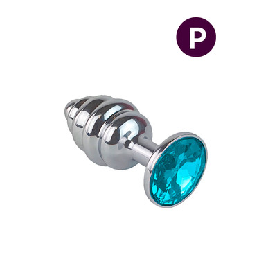 Plug Anal ''P'' Escalonado em Aço com Joia na Base - Sexy Import | 6,5 x 2,9 cm | Disponível em 7 Cores