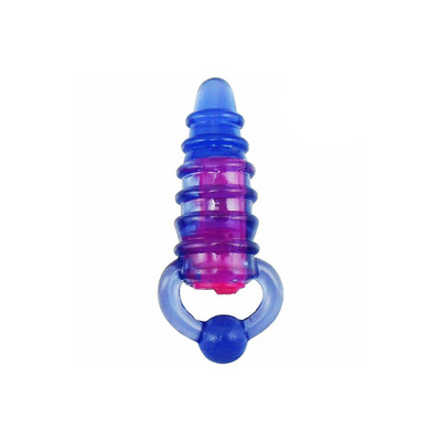 Foto 1 do produto Sexy Import - Vibrador Dedeira com Vibração Única com Textura Anelar | Cor: Azul