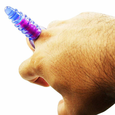 Foto 2 do produto Sexy Import - Vibrador Dedeira com Vibração Única com Textura Anelar | Cor: Azul