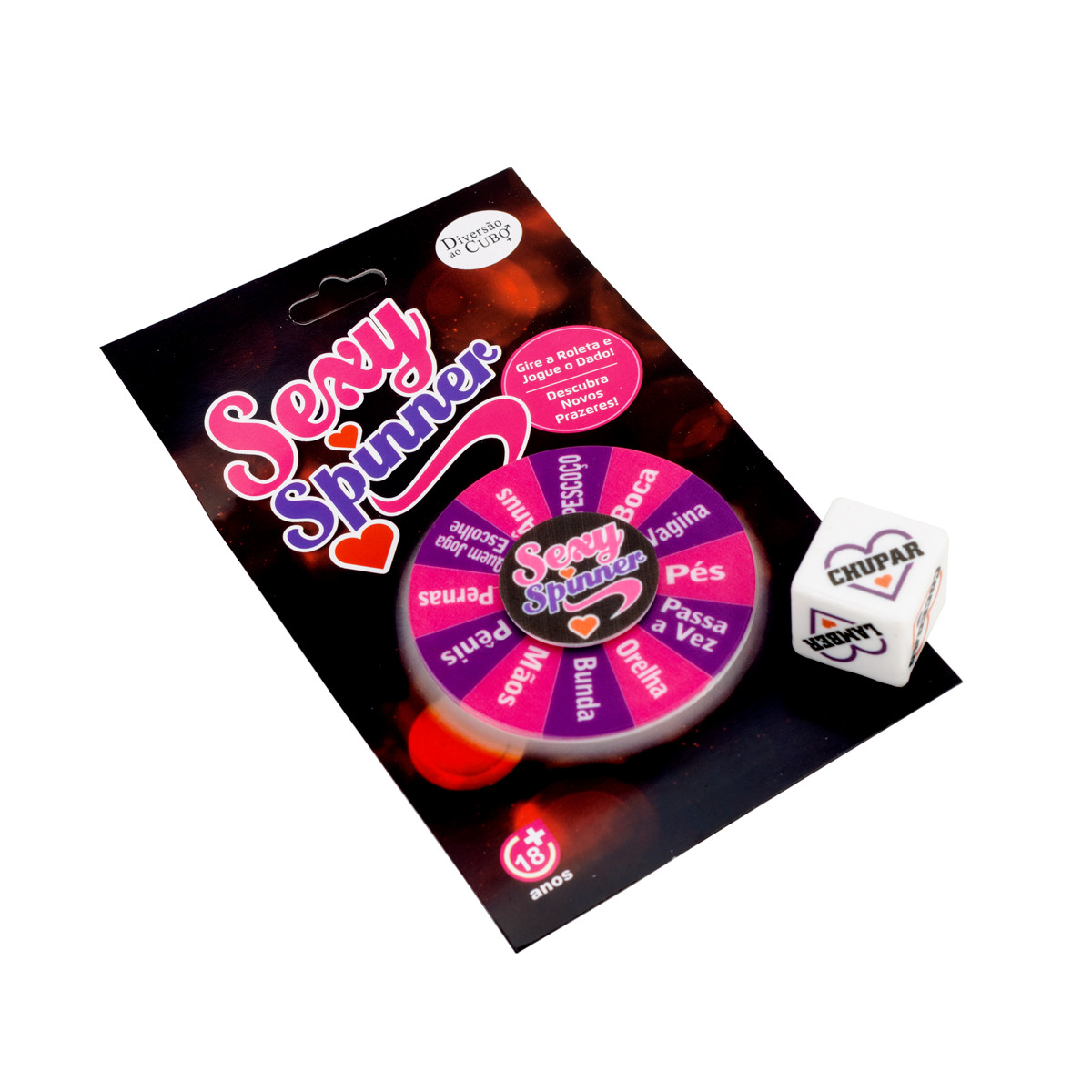 Jogo Sexy Spinner com Roleta e Dado - Diversão ao Cubo | 2 Itens - 2