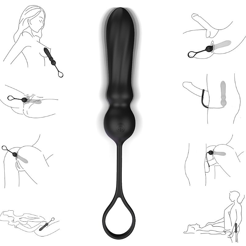 Plug Anal Recarregável em Silicone Aveludado com 9 Modos de Vibração - S-Hande Adele | 24 x 3 cm - 3