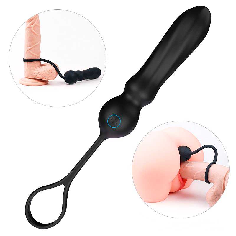 Plug Anal Recarregável em Silicone Aveludado com 9 Modos de Vibração - S-Hande Adele | 24 x 3 cm - 2