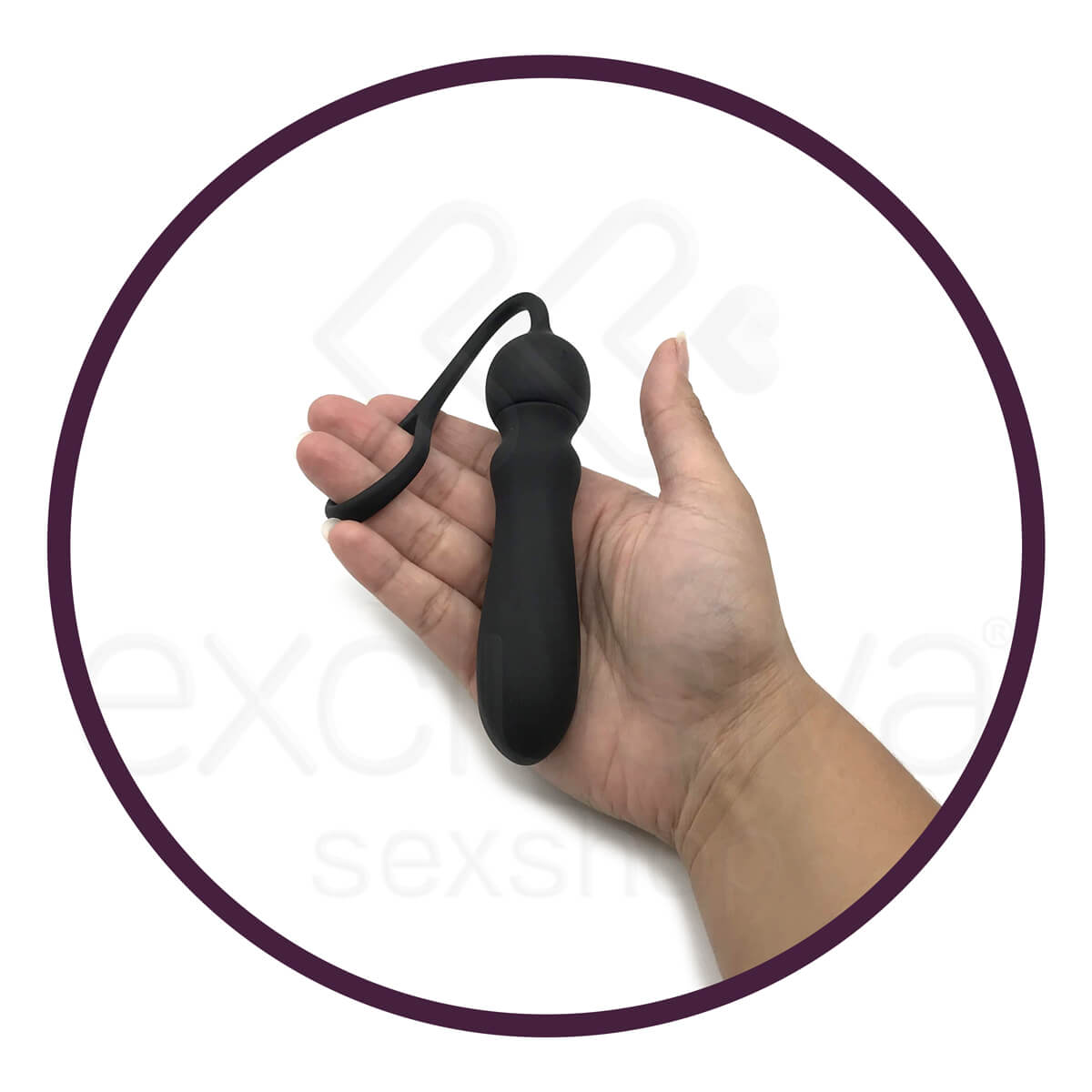 Plug Anal Recarregável em Silicone Aveludado com 9 Modos de Vibração - S-Hande Adele | 24 x 3 cm - 5