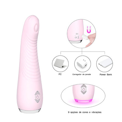 Foto 3 do produto Vibrador Estimulador de Ponto G em Silicone com 9 Modos de Vibração, Resistente à Água e Recarregável - S-Hande Balle | 10 x 3,1 cm