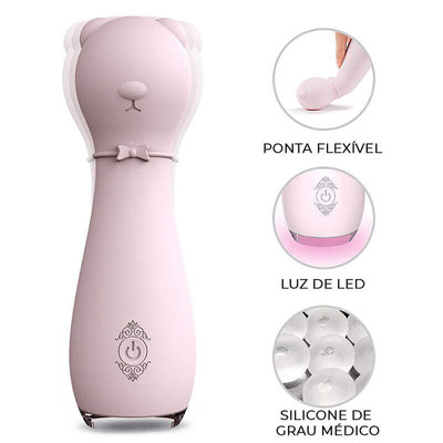 Foto 1 do produto Vibrador Massageador Recarregável feito em Silicone com 9 Modos de Vibração e Certificação IPX7 à Prova D'Água - S-Hande Bonnie - 14 x 4 cm