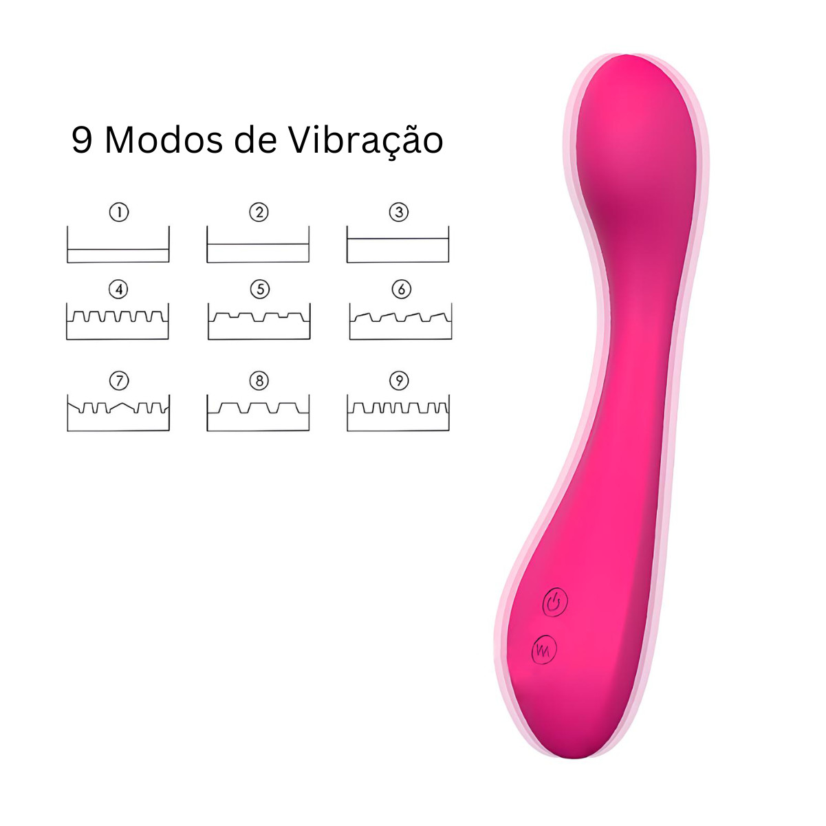 Vibrador Estimulador de Ponto G e Clitóris em Silicone com 9 Modos de Vibração e Recarregável - S-Hande Boon | 13,5 x 3,7 cm | Disponível em 2 Cores - 5