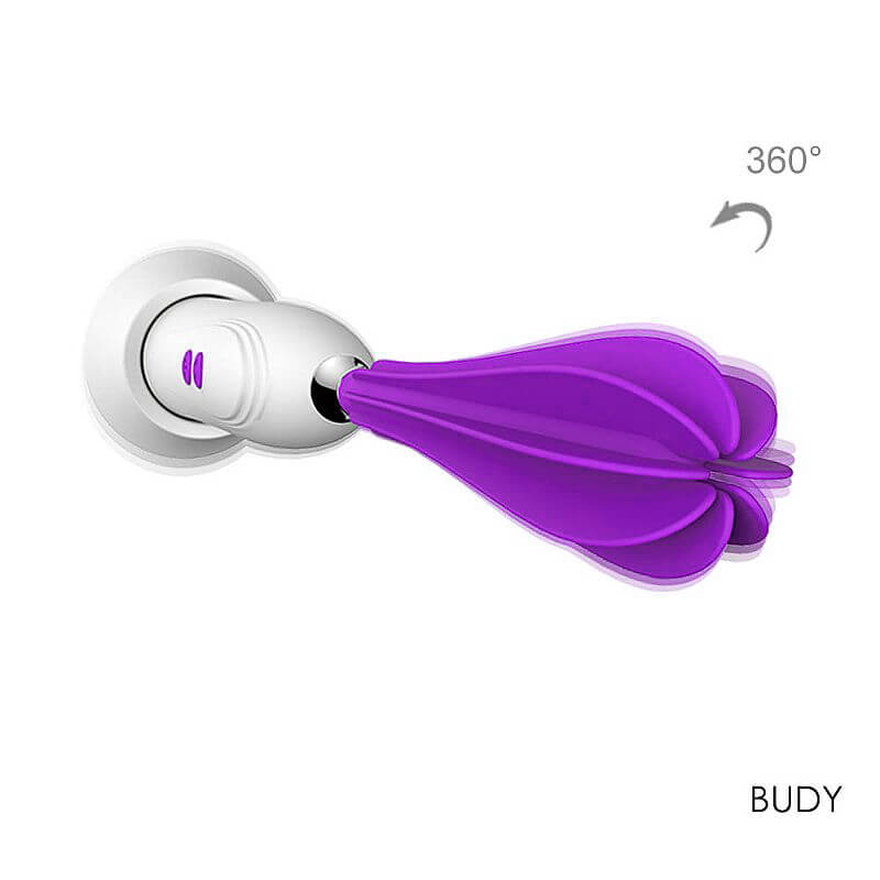 S-Hande Budy - Estimulador Recarregável Rotativo com 5 Modos de Rotação e 3 Velocidades - 25 x 2,8 cm | Cor: Roxo - 5