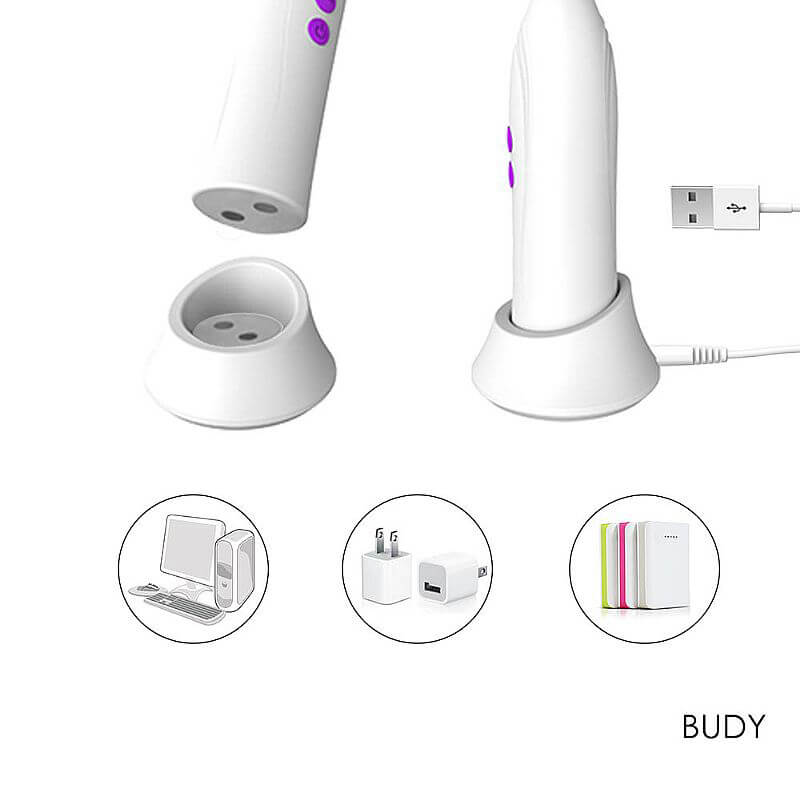 S-Hande Budy - Estimulador Recarregável Rotativo com 5 Modos de Rotação e 3 Velocidades - 25 x 2,8 cm | Cor: Roxo - 6