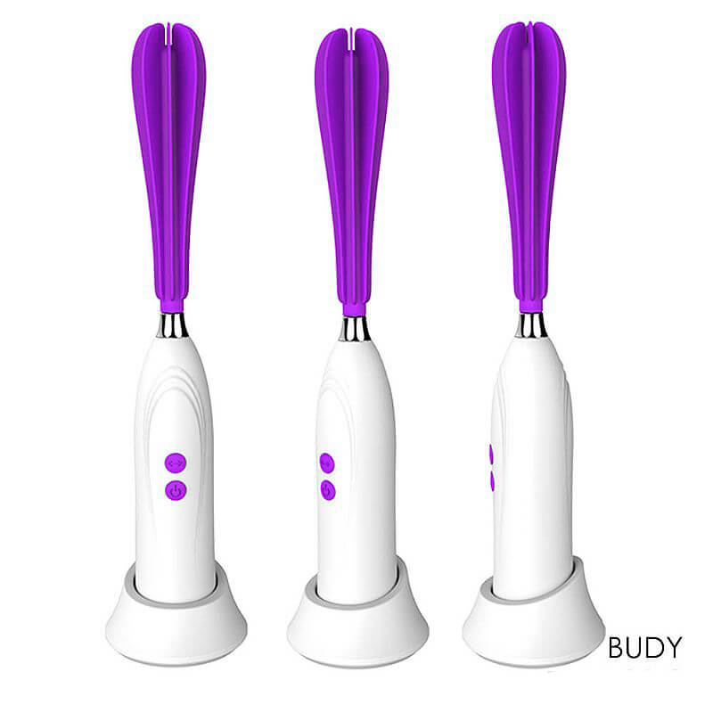 S-Hande Budy - Estimulador Recarregável Rotativo com 5 Modos de Rotação e 3 Velocidades - 25 x 2,8 cm | Cor: Roxo - 2