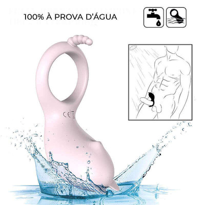 Foto 5 do produto Anel Peniano com Estimulador de Clítoris Recarregável em Silicone e 9 Modos de Vibração - S-Hande Cora | 9,5 x 3,3 cm
