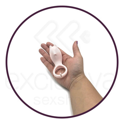 Foto 3 do produto Anel Peniano com Estimulador de Clítoris Recarregável em Silicone e 9 Modos de Vibração - S-Hande Cora | 9,5 x 3,3 cm