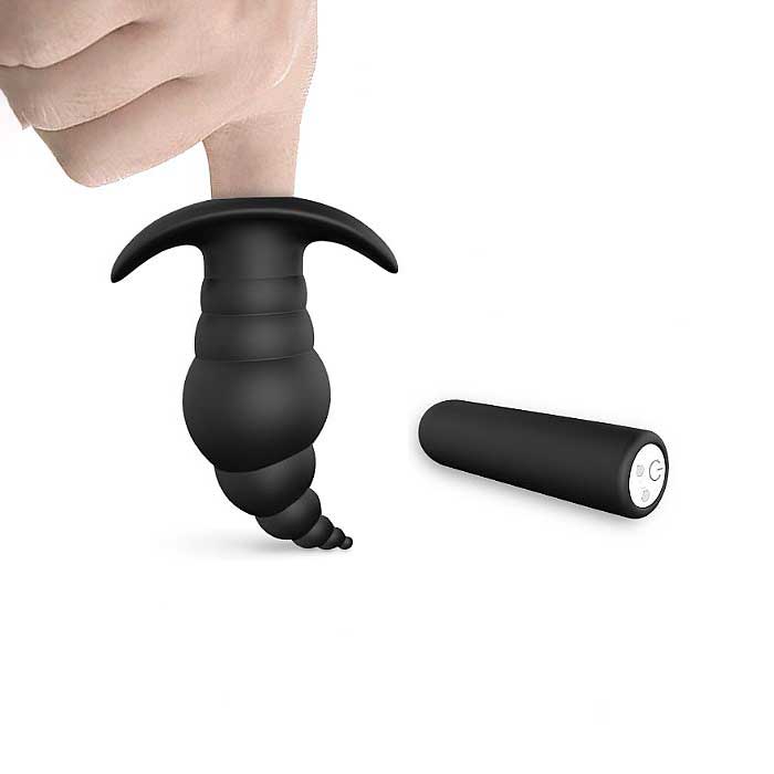 Plug Anal Escalonado Recarregável em Silicone com 9 Modos de Vibração e Controle Remoto sem Fio - S-Hande Cupid-RCT | 9,5 x 3,4 cm - 4