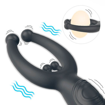Foto 3 do produto Massageador de Próstata com 9 Modos de Vibração, Lingua Massageadora, Anel Peniano e Controle sem Fio - S-Hande Demon-RCT | 10,8 x 3 cm