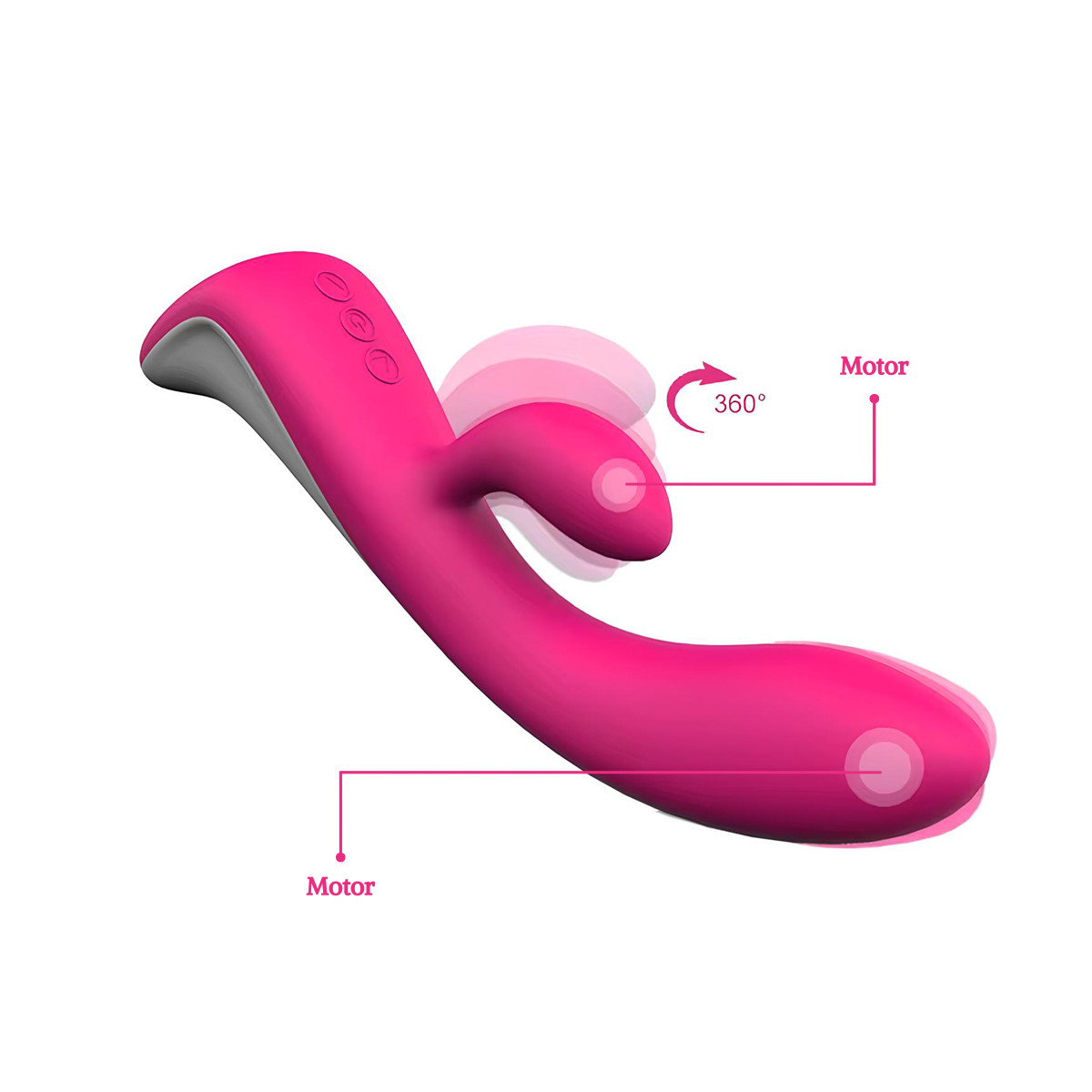 Vibrador Estimulador de Clítoris e Ponto G com 7 Modos de Vibração, 2 Velocidades de Movimento e Recarregável - S-Hande Demons | 10 x 3,5 cm | Disponível em 2 Cores - 7