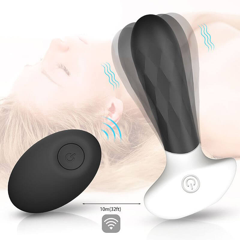 S-Hande Dream-D RCT - Plug Anal Estimulador de Próstata Recarregável em Silicone com 9 Modos de Vibrações, Certificação IPX7 À Prova D'água e Controle Remoto - 12 x 2,8 cm - 3