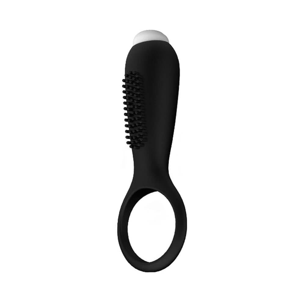 Anel Peniano com Vibro e Estimulador de Clítoris Texturizado - S-Hande Duets Vibrating Cock Ring | Cor: Preto - 1