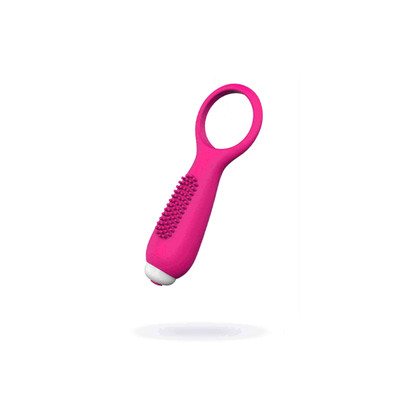 Foto 2 do produto S-Hande Duets Vibrating Cock Ring - Anel Peniano com Vibro e Estimulador de Clítoris Texturizado | Cor: Rosa