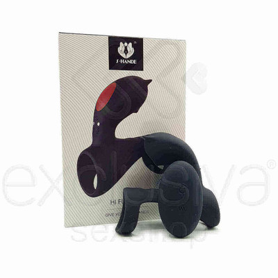 S-Hande Hi Fun-RCT - Anel Peniano com Estimulador de Clítoris Recarregável em Silicone com 9 Modos de Vibrações - 8 x 3,5 cm