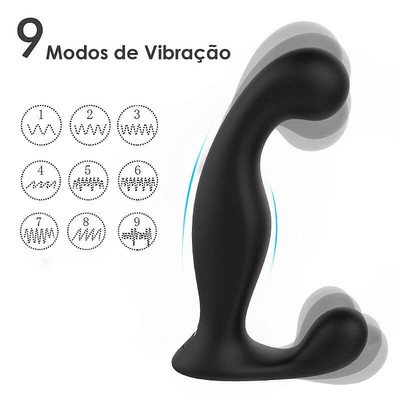 Foto 3 do produto Estimulador de Próstata e Períneo com 9 Modos de Vibrações e Controle Remoto sem Fio - S-Hande Jelly-RCT - 13 x 2,8 cm