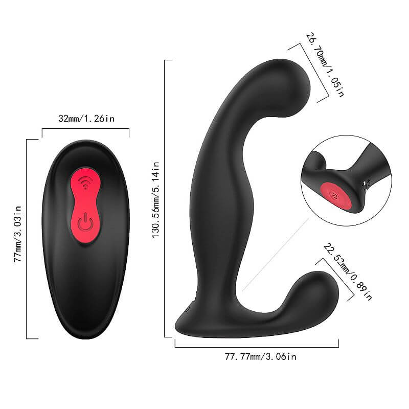 Estimulador de Próstata e Períneo com 9 Modos de Vibrações e Controle Remoto sem Fio - S-Hande Jelly-RCT - 13 x 2,8 cm - 4