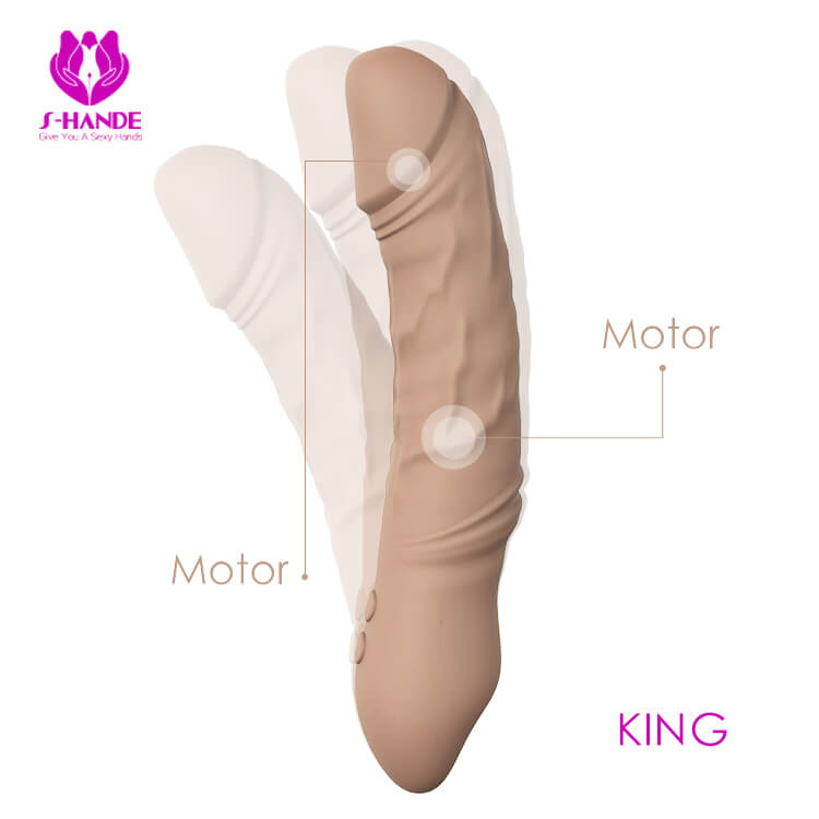 S-Hande King - Prótese Realística em Formato de Pênis com Glande, Veias, 7 Modos de Vibração e 3 de Rotação - 16 x 4,2 cm - 4