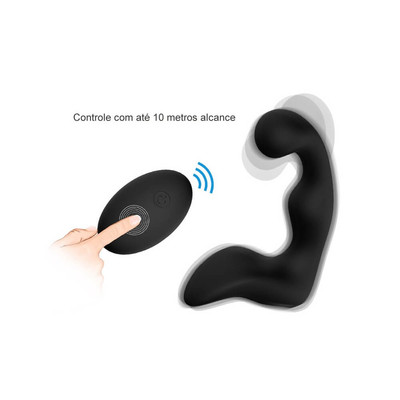 Foto 8 do produto Estimulador de Próstata e Períneo em Silicone com Ponta Animada, Controle Remoto e 9 Modos de Vibração - S-Hande Landys-RTC - 13,5 x 3 cm