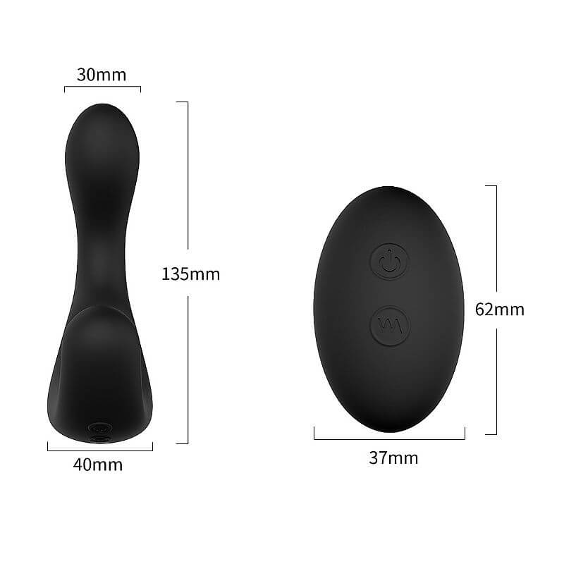 Estimulador de Próstata e Períneo em Silicone com Ponta Animada, Controle Remoto e 9 Modos de Vibração - S-Hande Landys-RTC - 13,5 x 3 cm - 7