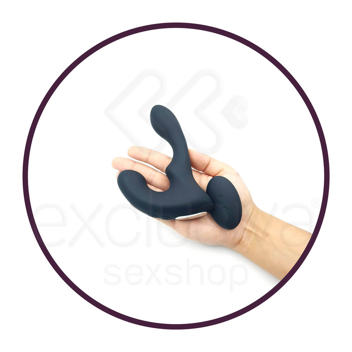 Estimulador de Próstata e Períneo em Silicone com Ponta Animada, Controle Remoto e 9 Modos de Vibração - S-Hande Landys-RTC - 13,5 x 3 cm - 5