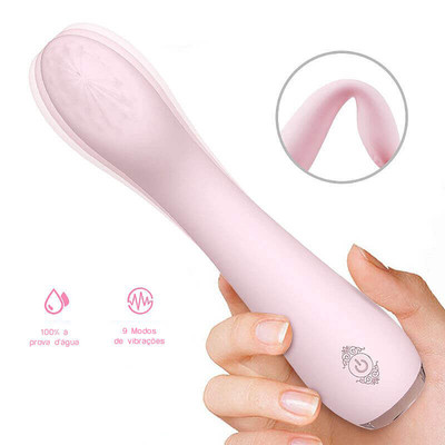Vibrador Estimulador de Ponto G Flexível em Silicone com 9 Modos de vibrações e IPX7 à Prova De Água - S-Hande Lisa | 19,6 x 4 cm