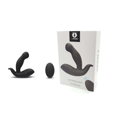 S-Hande Megatron-RCT - Plug Anal Estimulador de Próstata e Períneo Recarregável em Silicone com 9 Modos de Vibrações, Controle Remoto Sem Fio e IPX7 À Prova De Água - 12 x 3 cm