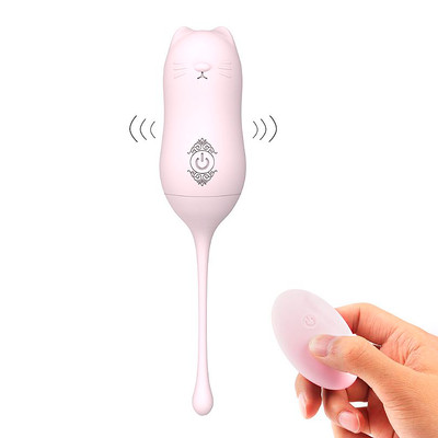 Cápsula Vibratória em Silicone com Forma de Gato, 9 Modos de Vibrações e Controle Remoto Sem Fio - S-Hande Miaou-RCT | 16,2 x 3,3 cm