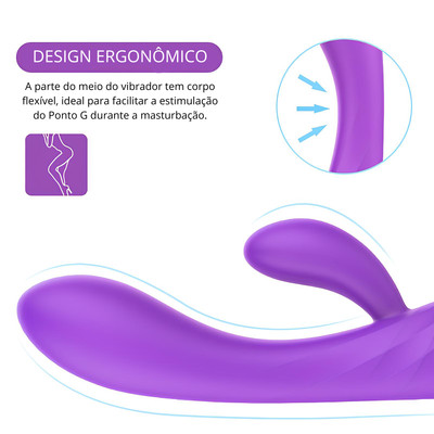 Foto 4 do produto Vibrador Estimulador de Ponto G e Clítoris em Silicone com 9 Modos de Vibração, Resistente à Água e Recarregável - S-Hande Muses | 13 x 3,3 cm | Disponível em 2 Cores