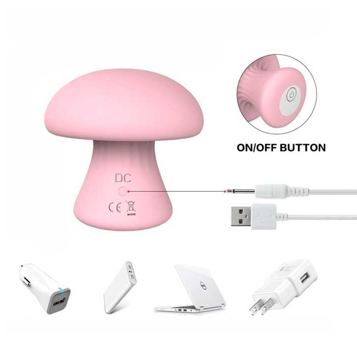 Massageador Recarregável com 9 Modos de Vibrações e Aparência de Cogumelo - S-Hande Mushroom | Disponível em 2 Cores - 3