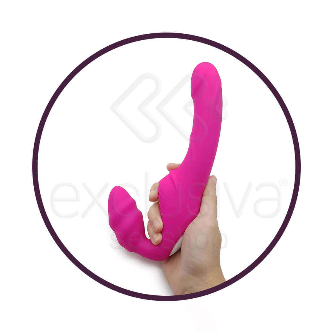S-Hande Nana-RCT - Strap On Recarregável sem Cinta, Feito em Silicone com 9 Modos de Vibrações e Controle Remoto sem Fio - 21,5 x 3 cm | Disponível em 2 Cores - 7