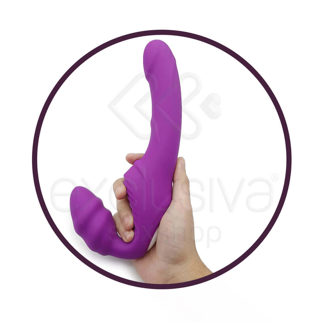 S-Hande Nana-RCT - Strap On Recarregável sem Cinta, Feito em Silicone com 9 Modos de Vibrações e Controle Remoto sem Fio - 21,5 x 3 cm | Disponível em 2 Cores - 8